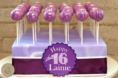 Purple Sweet 16 Cake Pops