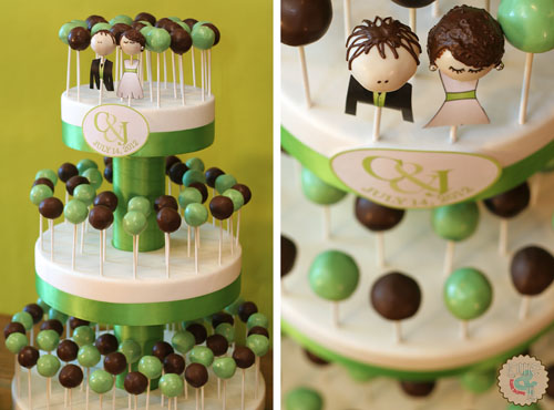 Key Lime Tiered Cake Pop Wedding Cake