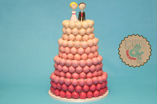 Pink Ombre Cake Ball Wedding Cake