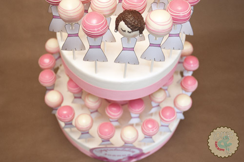 Pink Tiered Bridal Shower Cake Pops