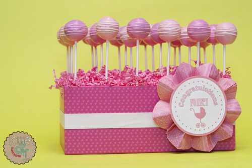 Pink Drizzle Baby Shower Cake Pops