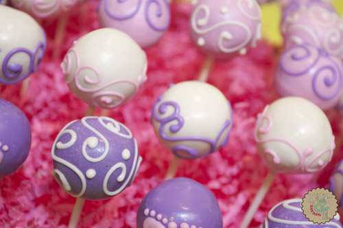 Pink and Purple Baby Shower Cake Pops