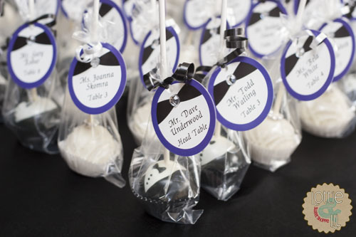 Bride and Groom Cake Pop Place Cards