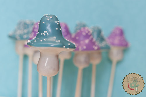 Blue and Purple Mushroom Cake Pops