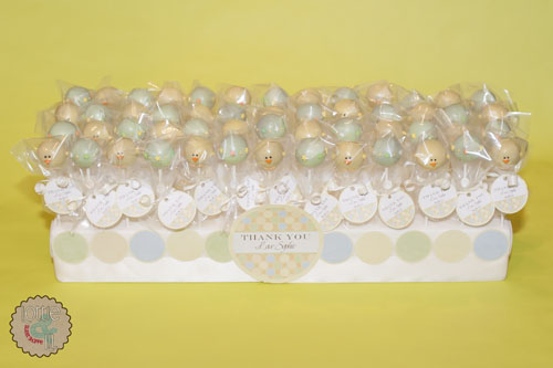 Baby Shower Rattle and Chick Cake Pops